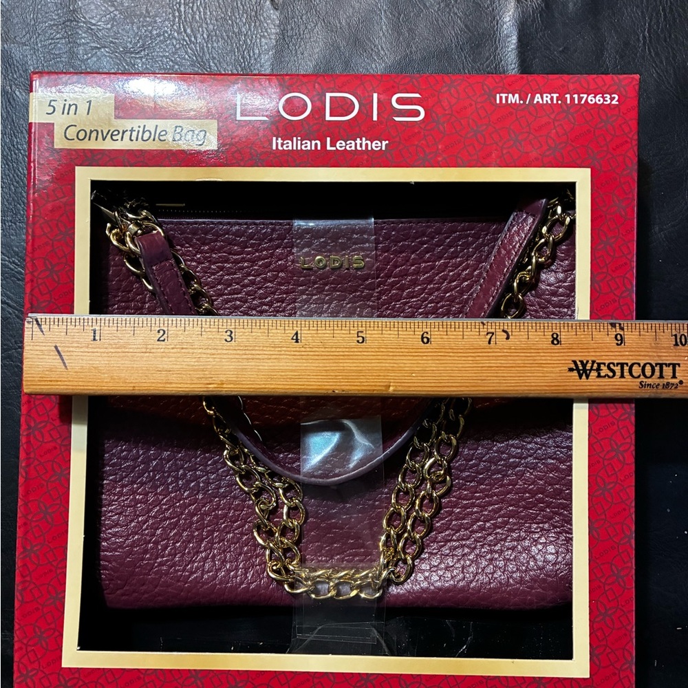 Lodis Emily Italian Leather 5 In 1 Convertible Bag  NIB - Picture 6 of 7